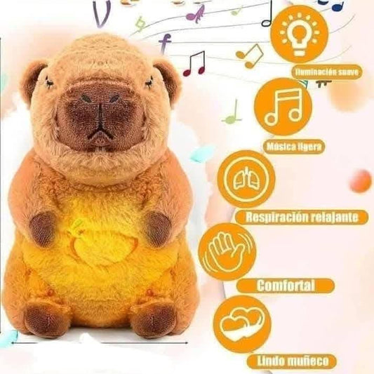Peluche de Capibara, con sonido y movimiento de respiración