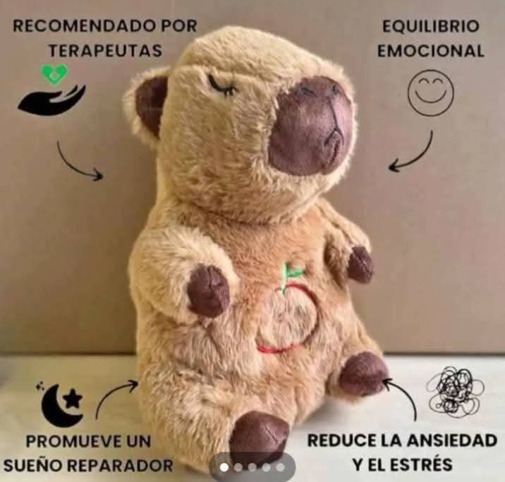 Peluche de Capibara, con sonido y movimiento de respiración